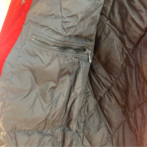 Vintage LL Bean Goose Down Jacket Womens M Medium Button Up Quilted Lining Red - Picture 4 of 6